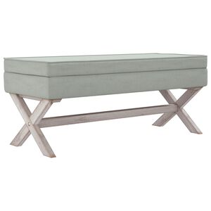 vidaXL Tabouret de rangement Gris clair 110x45x49 cm Velours