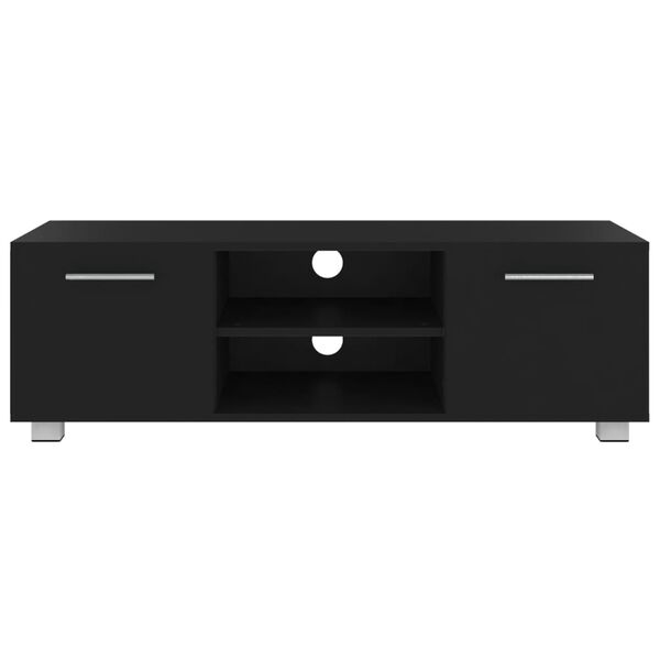 vidaXL Meuble TV Noir 110x40x35 cm Bois d'ing&eacute;nierie