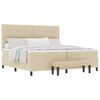 vidaXL Lit &agrave; ressorts avec t&ecirc;te de lit Cr&egrave;me 200 x 200 cm tissu