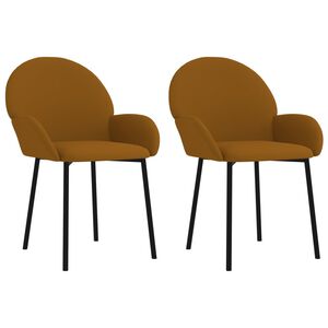 vidaXL Chaises &agrave; manger lot de 2 Marron Velours