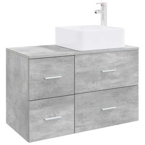 vidaXL Ensemble de mobilier de salle de bain 2 pcs Gris b&eacute;ton