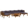 vidaXL Salon de jardin 8 pcs avec coussin Bois d'acacia solide
