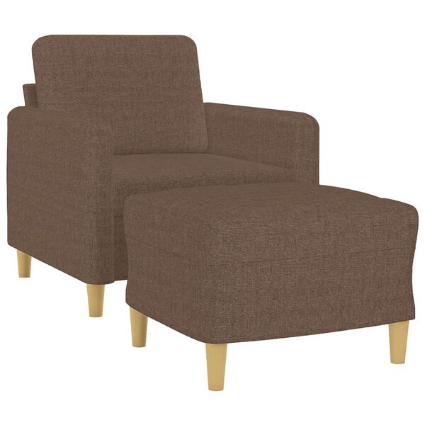 vidaXL Fauteuil avec repose-pied Marron 60 cm Tissu
