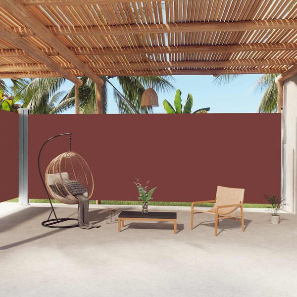 vidaXL Auvent lat&eacute;ral r&eacute;tractable Marron 220x1000 cm