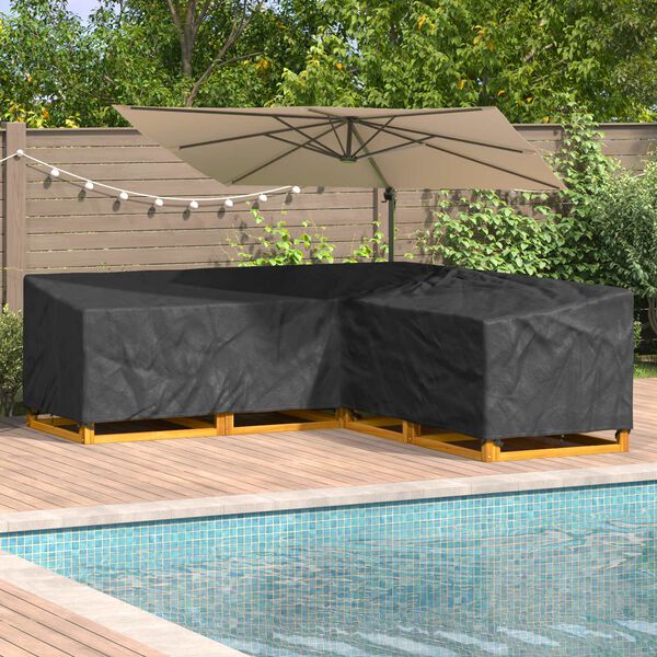 vidaXL Housse pour meubles Noir 270 x 270 x 80 cm Tissu Oxford 420D