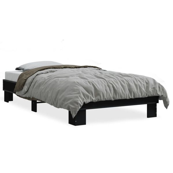 vidaXL Cadre de lit sans matelas noir 90x200 cm