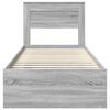 vidaXL Cadre de lit Gris Sonoma 75 x 190 cm Bois de pin massif