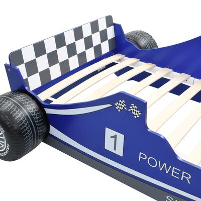vidaXL Lit voiture de course pour enfants 90 x 200 cm Bleu