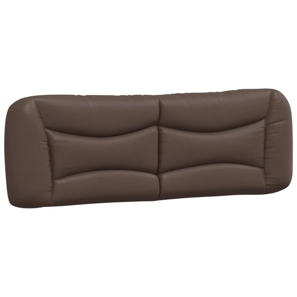 vidaXL Coussin de t&ecirc;te de lit Hvar marron 160 cm similicuir
