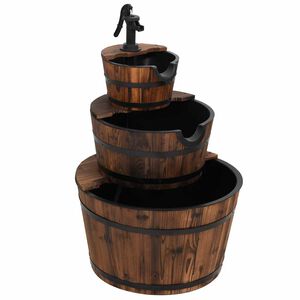 vidaXL Fontaine &agrave; eau avec pompe 60x60x94 cm Bois de sapin massif