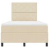 vidaXL Lit &agrave; ressorts avec matelas Cr&egrave;me 120 x 200 cm tissu
