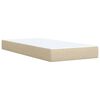 vidaXL Sommier &agrave; lattes de lit avec matelas Cr&egrave;me 90x200 cm Tissu