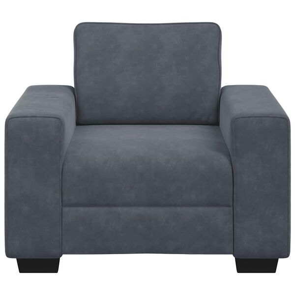 vidaXL Fauteuil gris fonc&eacute; 60 cm velours