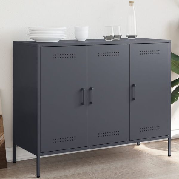 vidaXL Buffet anthracite 100,5x39x79 cm acier