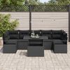 vidaXL Ensemble de canap&eacute; de jardin 8 pcs Noir Poly rotin