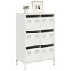 vidaXL Buffet haut blanc 68x39x101,5 cm acier