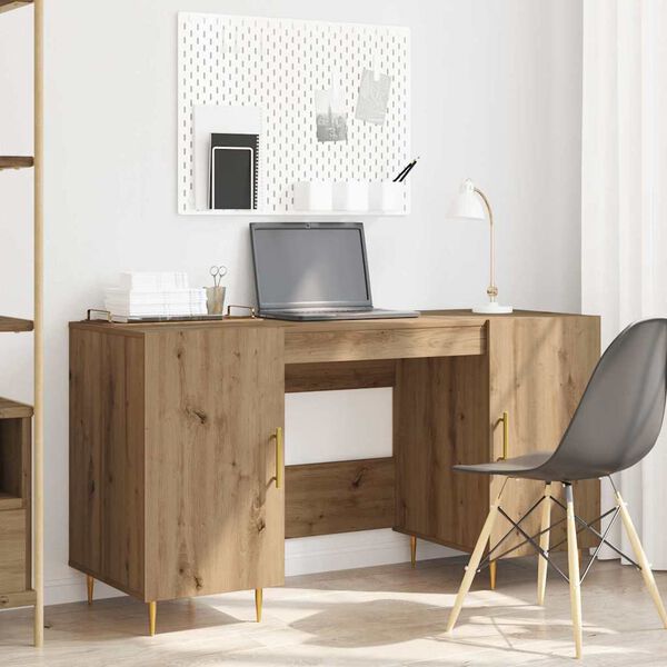 vidaXL Bureau chêne artisanal 140 x 50 x 75 cm Bois d'ingénierie