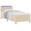 vidaXL Lit &agrave; ressort LED avec matelas Cr&egrave;me 100 x 200 cm tissu