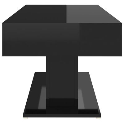 vidaXL Table basse Noir brillant 96x50x45 cm Aggloméré