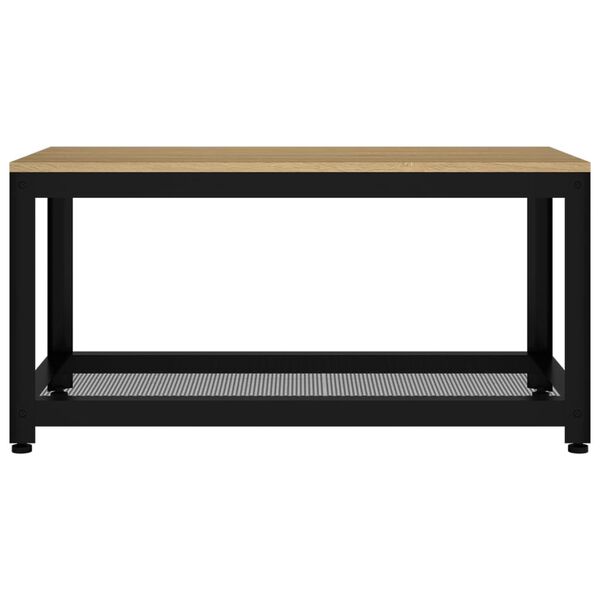 vidaXL Table basse Marron clair et noir 90x45x45 cm MDF et fer