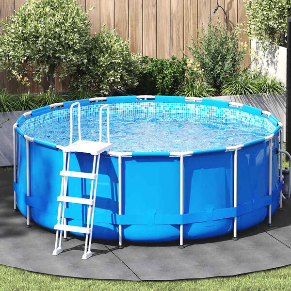 vidaXL B&acirc;che de piscine gris clair &Oslash;306 cm g&eacute;otextile polyester