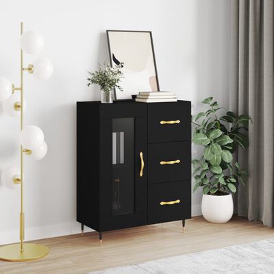 vidaXL Buffet noir 69,5x34x90 cm bois d'ingénierie