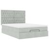 vidaXL Cadre de lit ottoman et matelas gris clair 140x190 velours