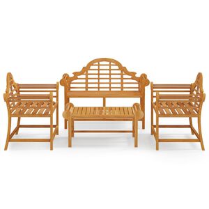 vidaXL Salon de jardin 4 pcs Bois de teck solide