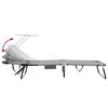 vidaXL Chaise longue pliante 2 pcs Gris 190 x 57 x 81 cm oxford