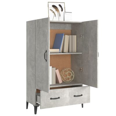 vidaXL Buffet haut Gris béton 70x31x115 cm Bois d'ingénierie