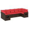 vidaXL Ensemble de canap&eacute; de jardin 7 pcs avec coussins marron