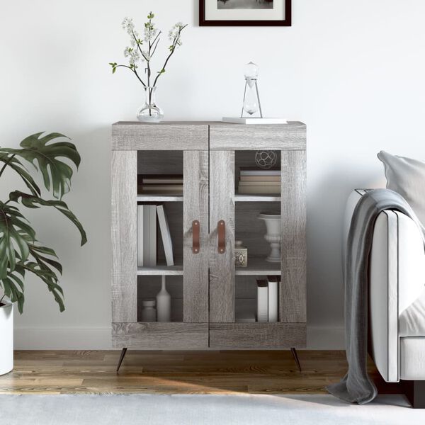 vidaXL Buffet sonoma gris 69,5x34x90 cm bois d'ing&eacute;nierie