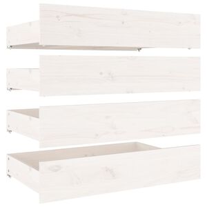 vidaXL Tiroirs de lit 4 pcs Blanc Bois de pin massif