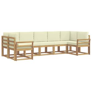 vidaXL Ensemble de canap&eacute;s d'ext&eacute;rieur 7 pc Blanc et cr&egrave;me