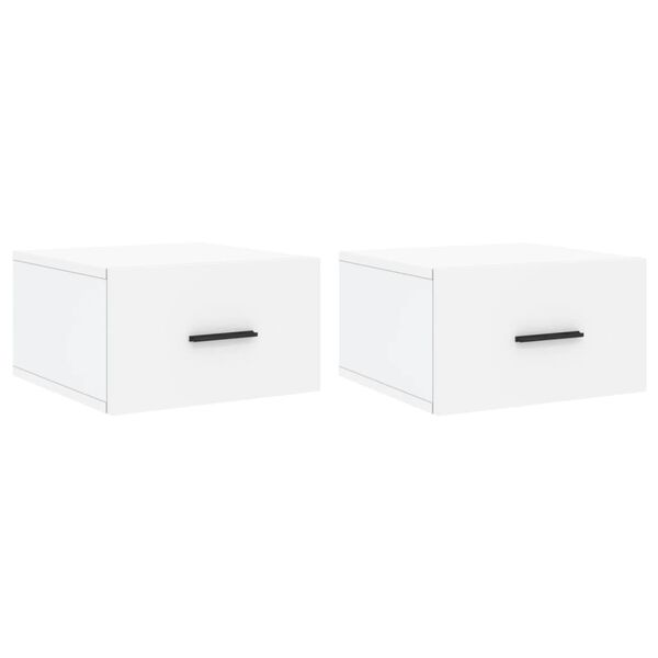 vidaXL Tables de chevet murales 2 pcs blanc 35x35x20 cm