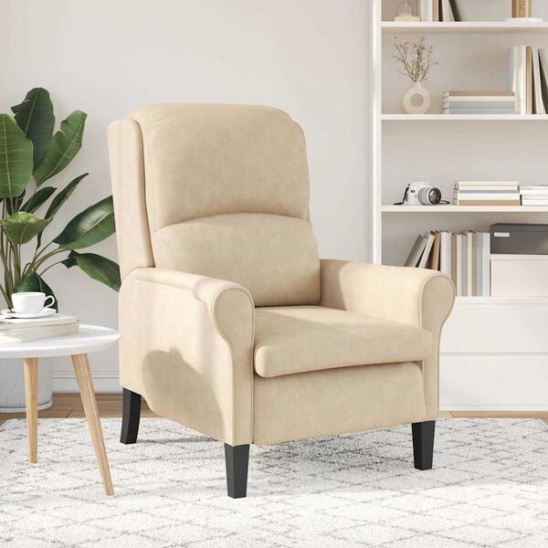 vidaXL fauteuil Cr&egrave;me 76 x 94 x 102 cm Microfibre