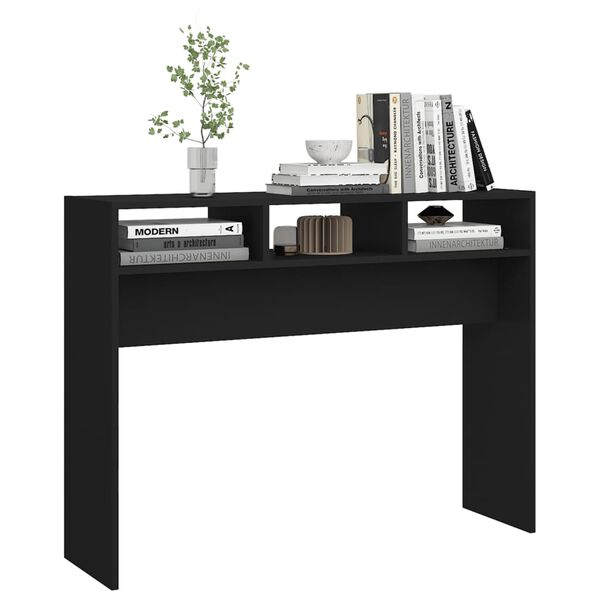 vidaXL Table console noir 105x30x80 cm bois d'ing&eacute;nierie