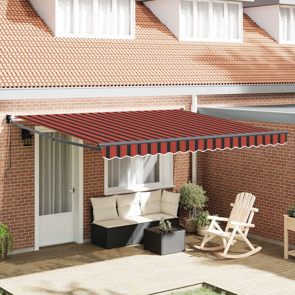 vidaXL Auvent r&eacute;tractable &eacute;lectrique orange et marron 350 x 250 cm
