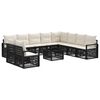 vidaXL Ensemble de canap&eacute; de jardin 11 pcs Noir polyrotin