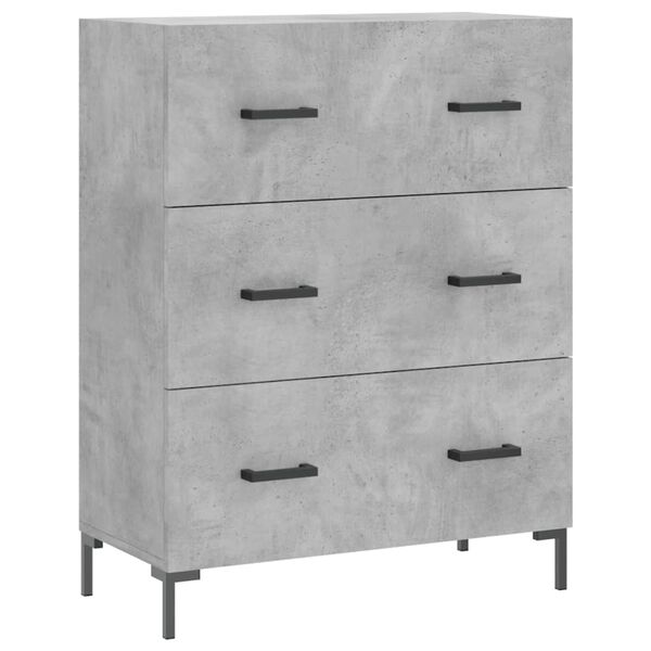 vidaXL Buffet gris b&eacute;ton 69,5x34x90 cm bois d'ing&eacute;nierie