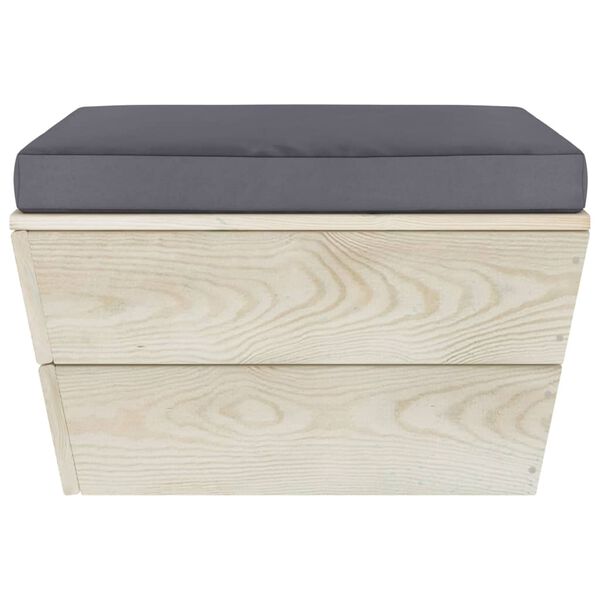 vidaXL Repose-pied palette de jardin avec coussin &Eacute;pic&eacute;a impr&eacute;gn&eacute;