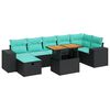 vidaXL Salon de jardin avec coussins 8 pcs gris r&eacute;sine tress&eacute;e acacia