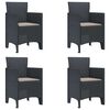 vidaXL Chaise de jardin 4 pc Anthracite Polypropyl&egrave;ne
