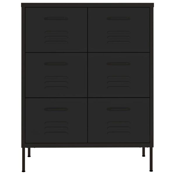 vidaXL Armoire à tiroirs Noir 80x35x101,5 cm Acier
