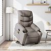 vidaXL Fauteuil inclinable de massage Taupe Tissu