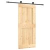 vidaXL Porte coulissante Naturel et noir 90 x 210 cm