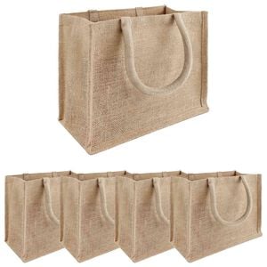 vidaXL Sacs en jute 5 Naturel 26 x 22 x 14 cm 100 % jute Tossa