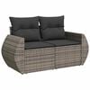 vidaXL Salon de jardin 9 pcs avec coussins gris r&eacute;sine tress&eacute;e