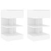 vidaXL Tables de chevet 2 pcs Blanc 40x35x65 cm Bois d&rsquo;ing&eacute;nierie