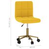 vidaXL Chaise pivotante de salle &agrave; manger Jaune Velours